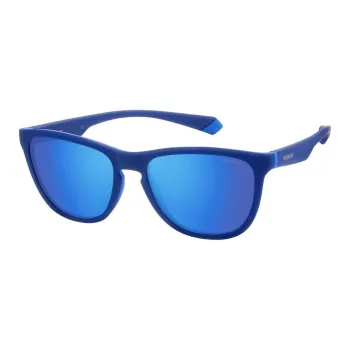 Polaroid Plastic Irregular Shape Sunglasses Unisex Blue