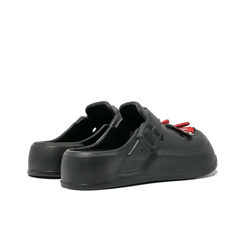 OUBT Odor-Resistant Abrasion-Resistant Slip-Resistant Wrap-toe Slippers Women's Black-5