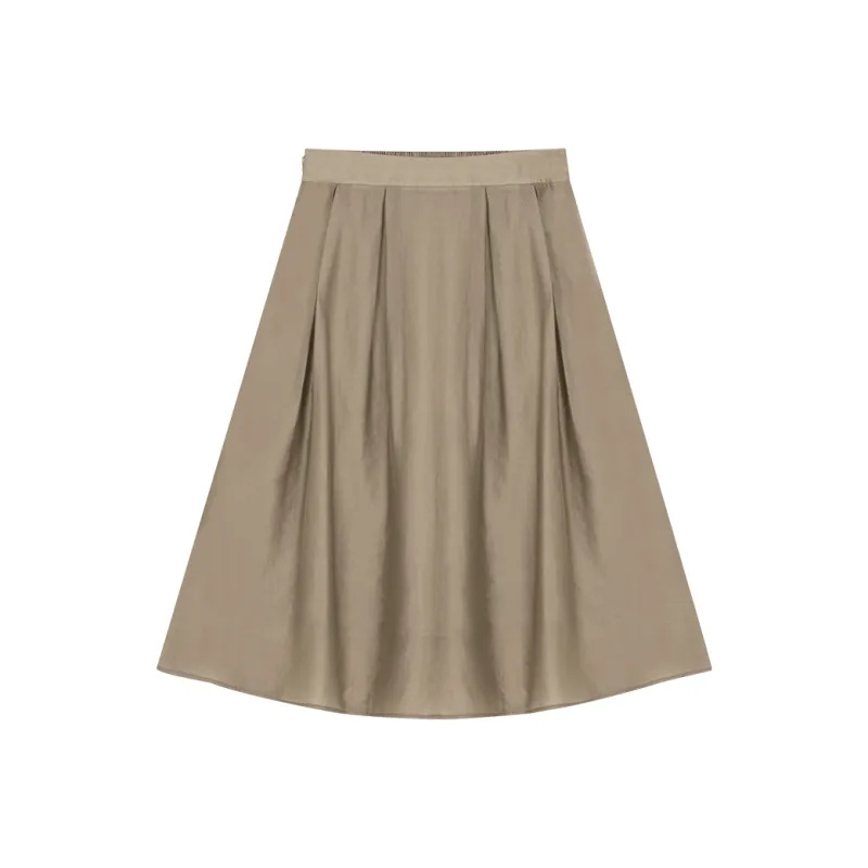 IHIMI Casual Long Skirt Women's Tea Leaf Brown-2