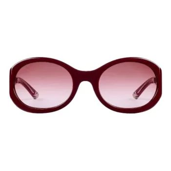 GUCCI Acetate Irregular Shape Sunglasses Women's Red