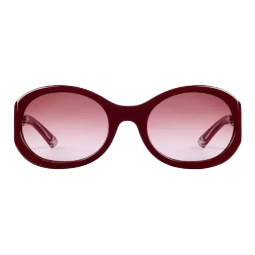 GUCCI Acetate Irregular Shape Sunglasses Women's Red