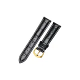 Imported Calfskin ★ Black with White Stitching-Gold Pin Buckle