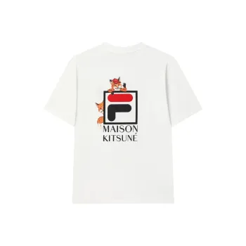 FILA x Maison Kitsune Little Fox T Shirt Unisex Cloud White