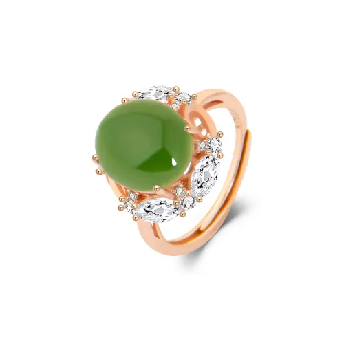 JIAHAOJADE Hetian Jade Rings Jasper Women's