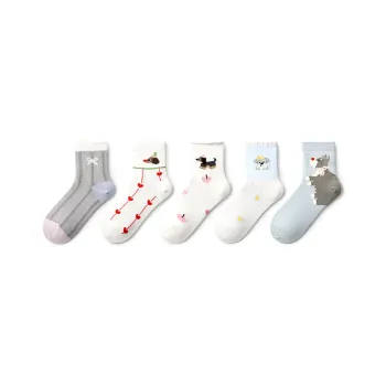Primeet Mid Calf Socks Women's 5 Pack Hug The Fruit