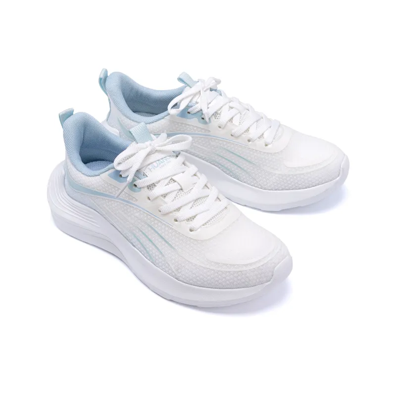 HUANQIU Height Increasing Slip Resistant Low Top Casual Running Shoes Women's White Blue-3