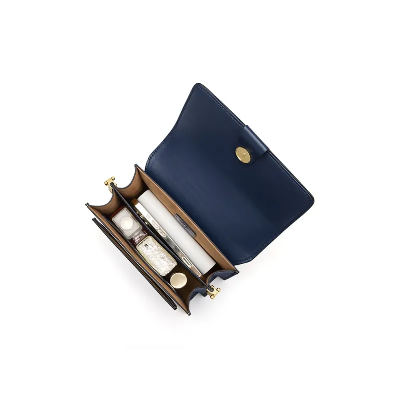 CNOLES Cow Leather Crossbody Bags Shoulder Bags Women's Fashion Blue White-3