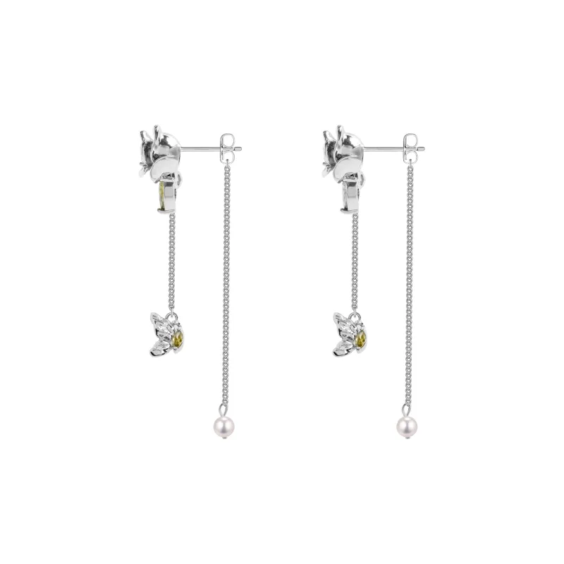 KEYS VIA Copper Alloy, Synthetic Cubic Zirconia S925 Sterling Silver Stud Earrings Women's-1