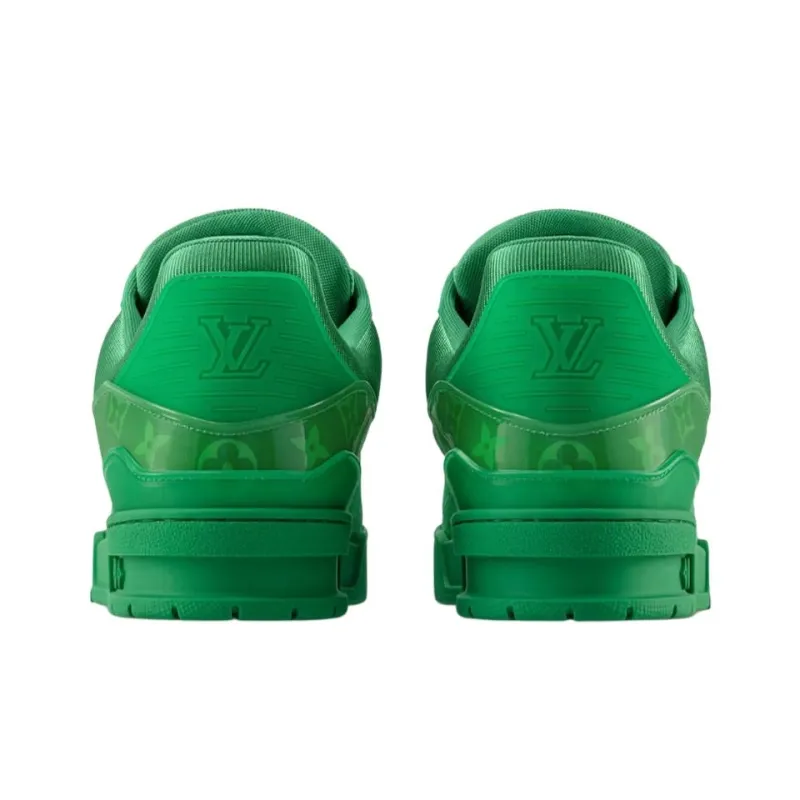 LOUIS VUITTON Trainer Low Top Skateboard Shoes Men's Green-4