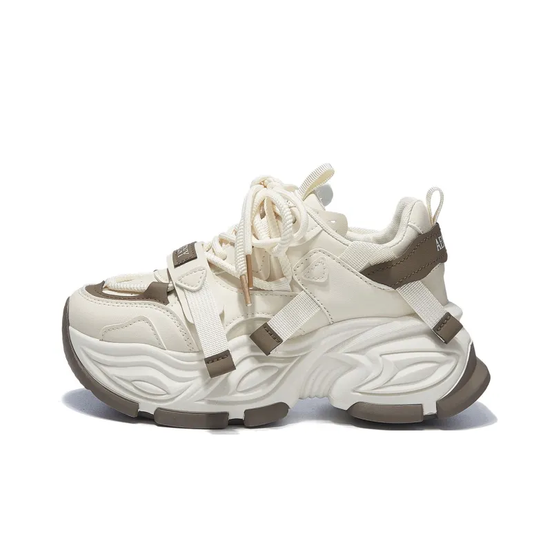 Komanic Anti Slip And Wear Resistant Height Increasing Low Top Chunky Sneakers Women's-0