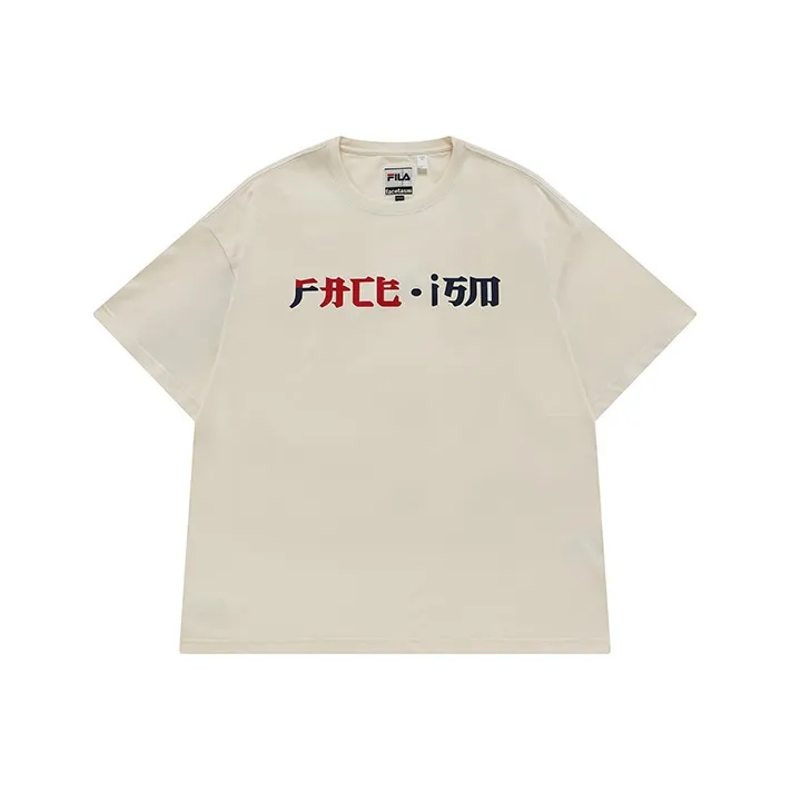 FILA FUSION x FACETASM Drop Shoulder Sleeve T Shirt Men's Maltose White-0