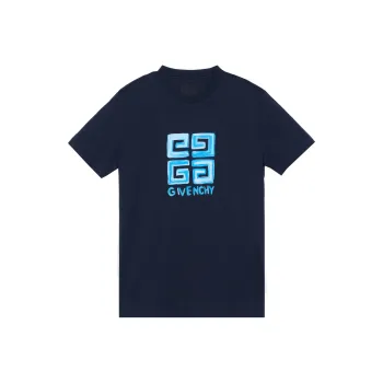 GIVENCHY SS23 Drop Shoulder Sleeve T Shirt Men's Navy Blue