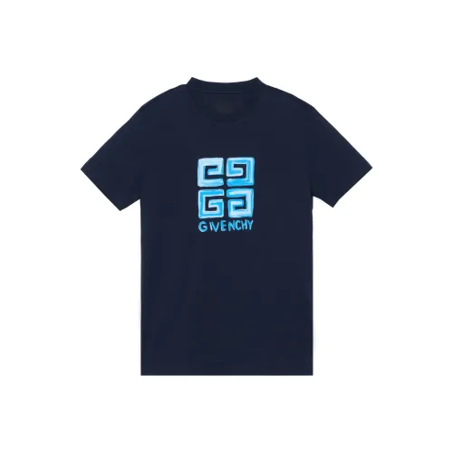 GIVENCHY SS23 Drop Shoulder Sleeve T-Shirt Men's Navy Blue