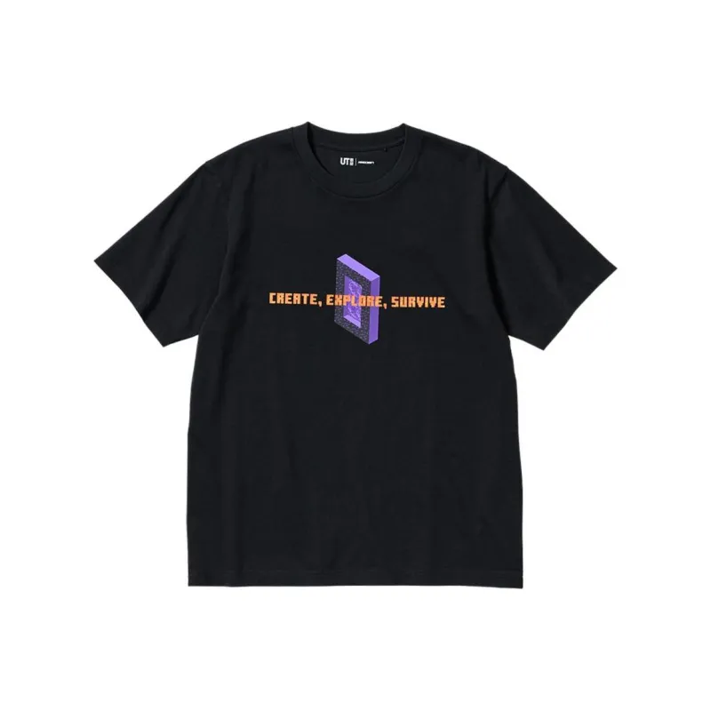 UNIQLO x Minecraft SS22 T-Shirt Unisex Black-0