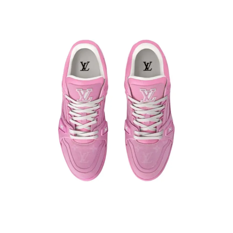 LOUIS VUITTON Trainer Low Top Skateboard Shoes Men's Pink-2