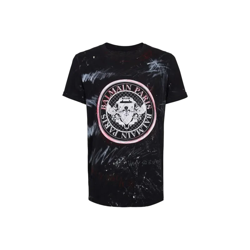 BALMAIN T Shirts Men Black-0