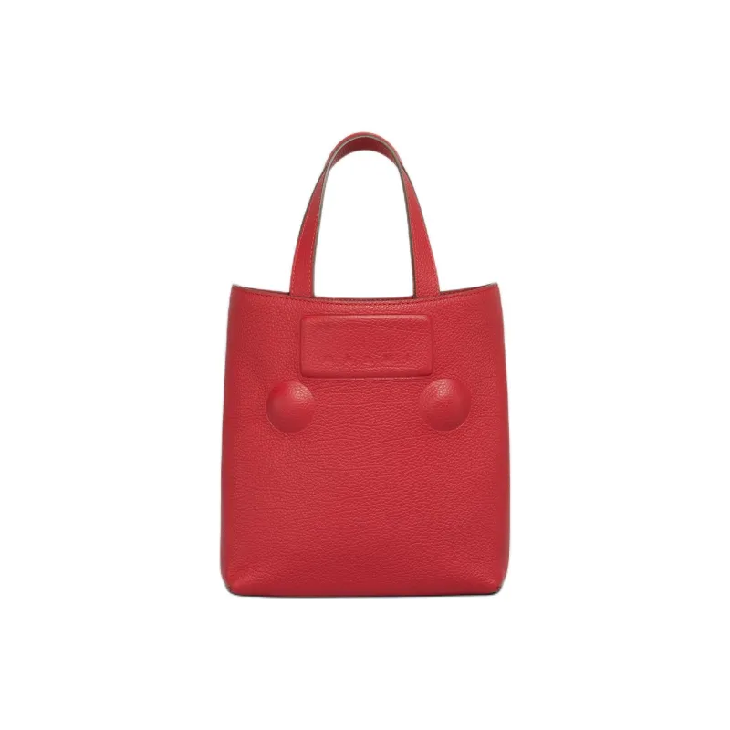 MARNI Trunkaroo Matte Calfskin Tote Bag, Shopping Bag, Shoulder Bag, Handbag Trumpets Women's Red-0