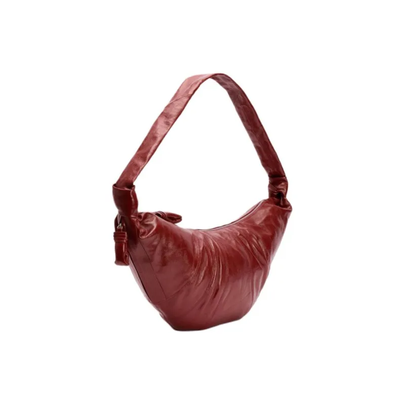 Lemaire Croissant Series Fabric Croissant Bag Shoulder Bag Large Size Women's Brick Red-1