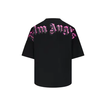 PALM ANGELS Doubled Logo Crewneck T shirt