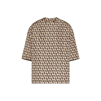 Valentino Silk Faille Crewneck T Shirt