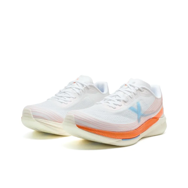 XTEP Anti Slip And Wear Resistant Coverage Low Top Training Running Shoes Men's White Orange Blue-2