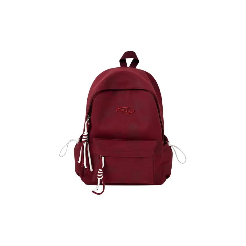 SEVENMOONS Nylon Backpack Unisex Red/Green/White/Black-0
