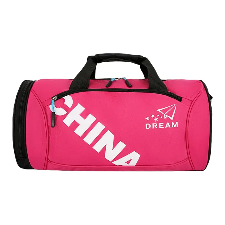Dusen Kangaroo Nylon Gym Bag Unisex Black/Red/Green/Blue/Rose Red-9