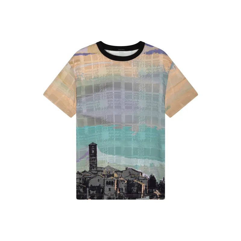 DAVID NAMAN T Shirts Men Green Purple-0