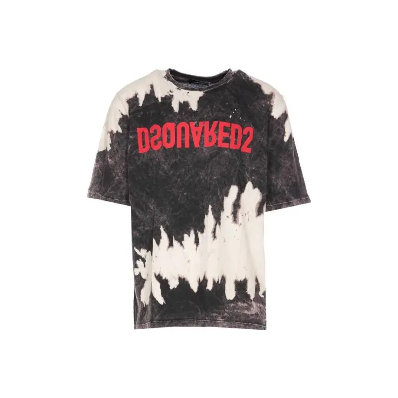 DSQUARED 2 Logo Printed Tie Dyed T Shirt-0