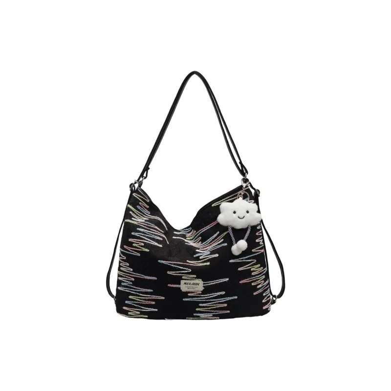 BALANG Fabric Shoulder Bag Regular Women's White/Black/Pink-6