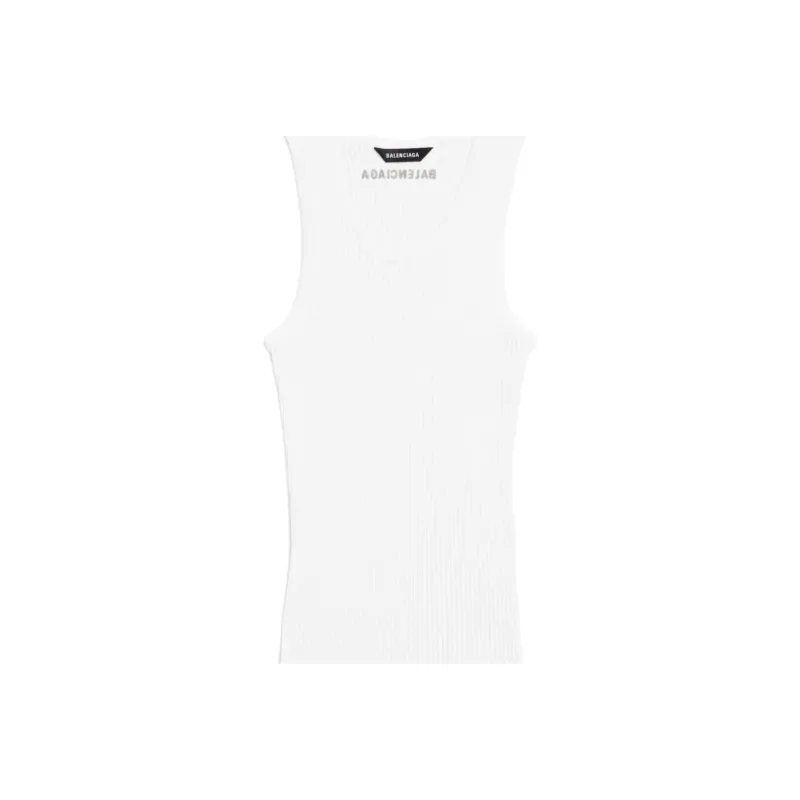 Balenciaga Tank Top Regular Fit Women's White-6
