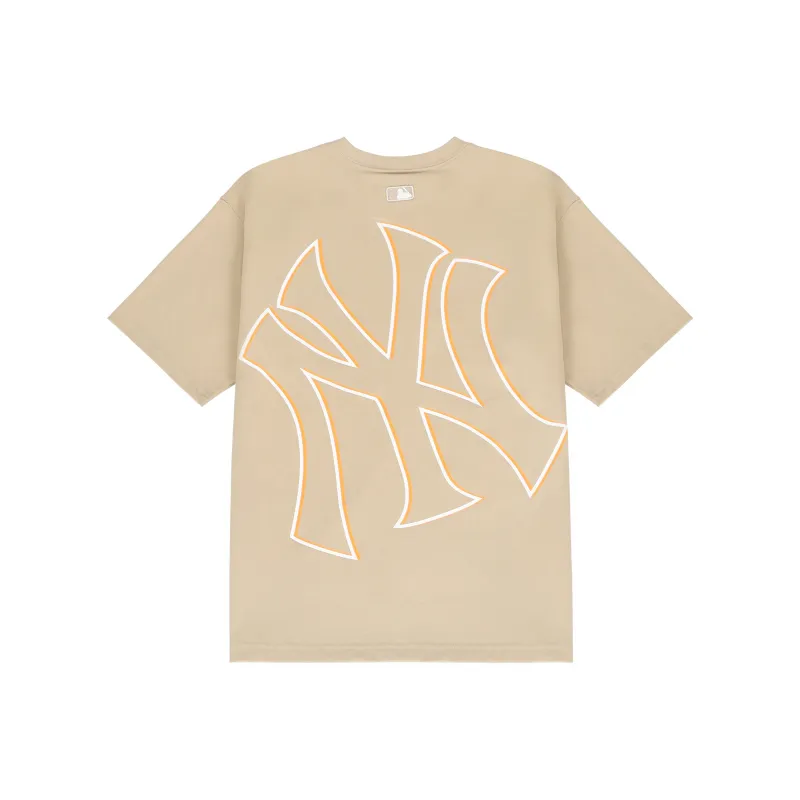 MLB T Shirt Unisex Beige Yellow-0