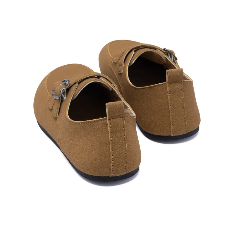 HUANQIU Women's Casual Shoes 0.5cm Women's Brown-5