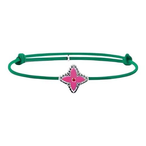 LOUIS VUITTON Metal Cotton Enamel Bracelets Men's Green