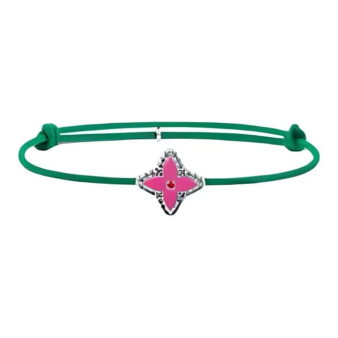 LOUIS VUITTON Metal Cotton Enamel Bracelets Men's Green-0