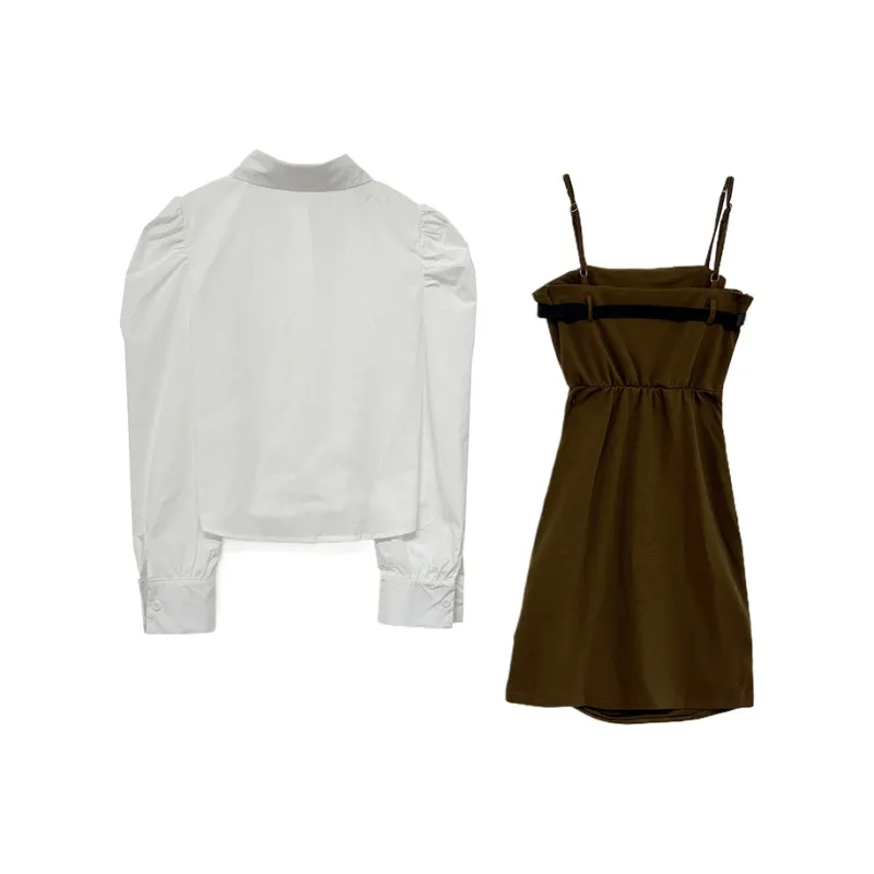 Icicofficial Skirt Set Women's Coffee-1