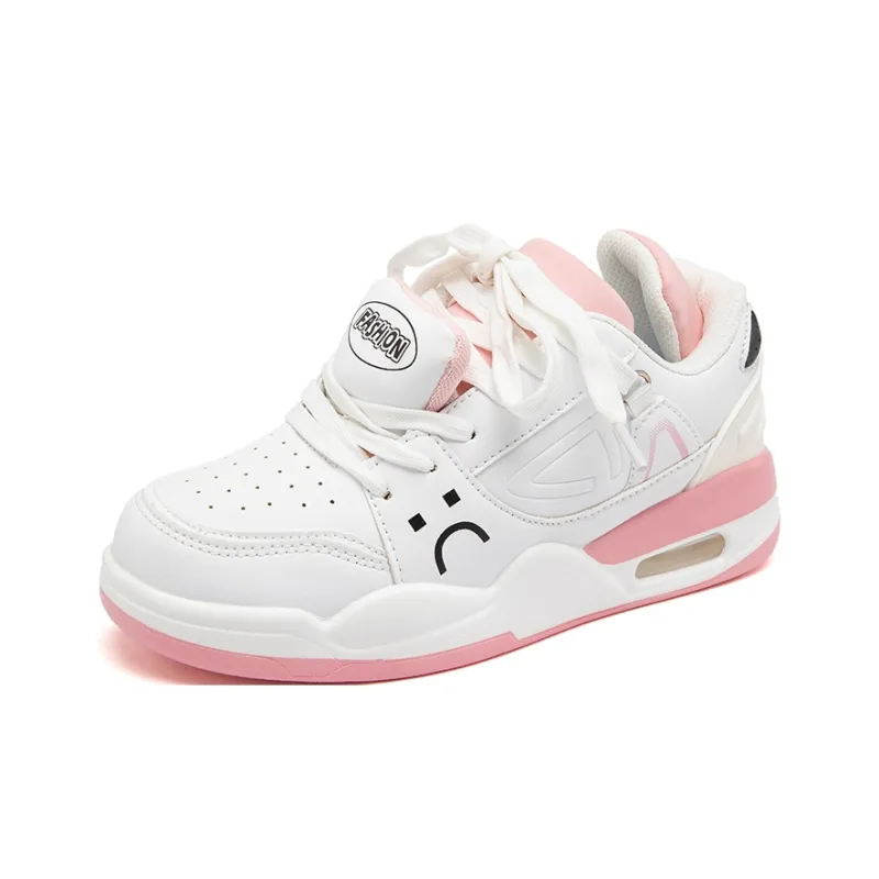 H2 Anti Slip Wear Resistant Low Top Skateboard Shoes Unisex White Pink Box-2