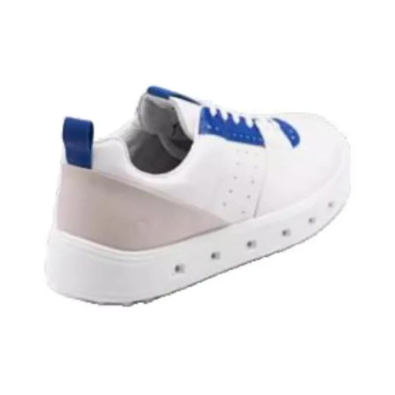 Ecco Street 720 Series Wear-resistant And Lightweight Low-Top Golf Shoes Men's White Gray Blue-3
