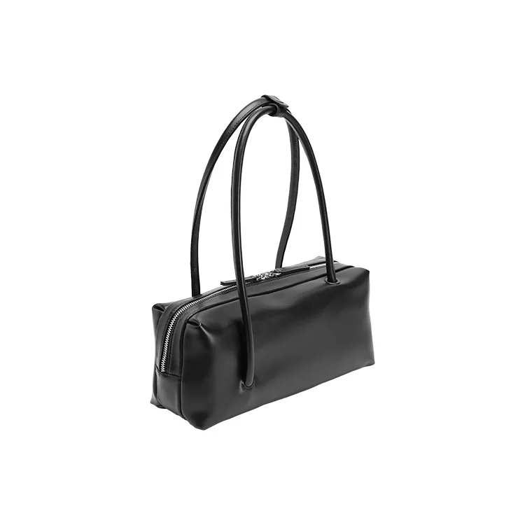 URBAN REVIVO Artificial Leather Shoulder Bag Medium Size Women's Black/Light Yellow-1