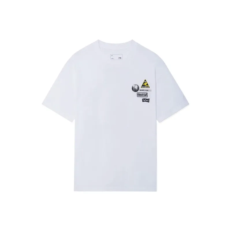 LiNing Skateboard T Shirt Unisex White-0