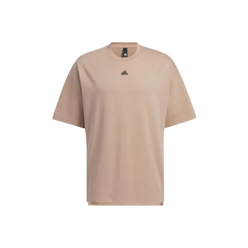 Adidas Drop Shoulder Sleeve T Shirt Men's Gray Brown-0
