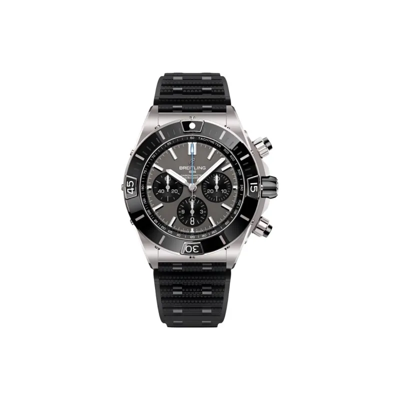 BREITLING Automatic Mechanical Movement Men's Watches Watch 44mm Black Dial Titanium Watch Case Rubber Strap-0