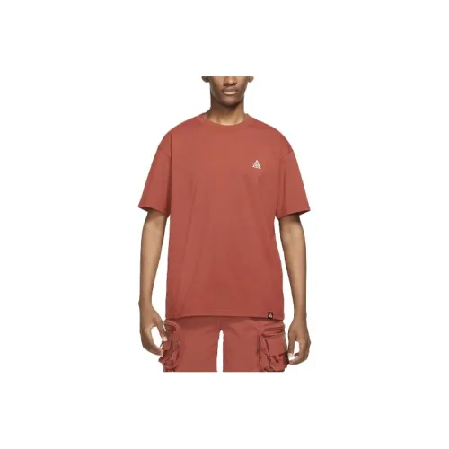 Nike ACG T Shirts Men Red Brown
