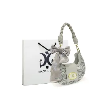 MACK JODAER Synthetic Leather Shoulder Bag Regular Women's Lightweight Gray Yarn