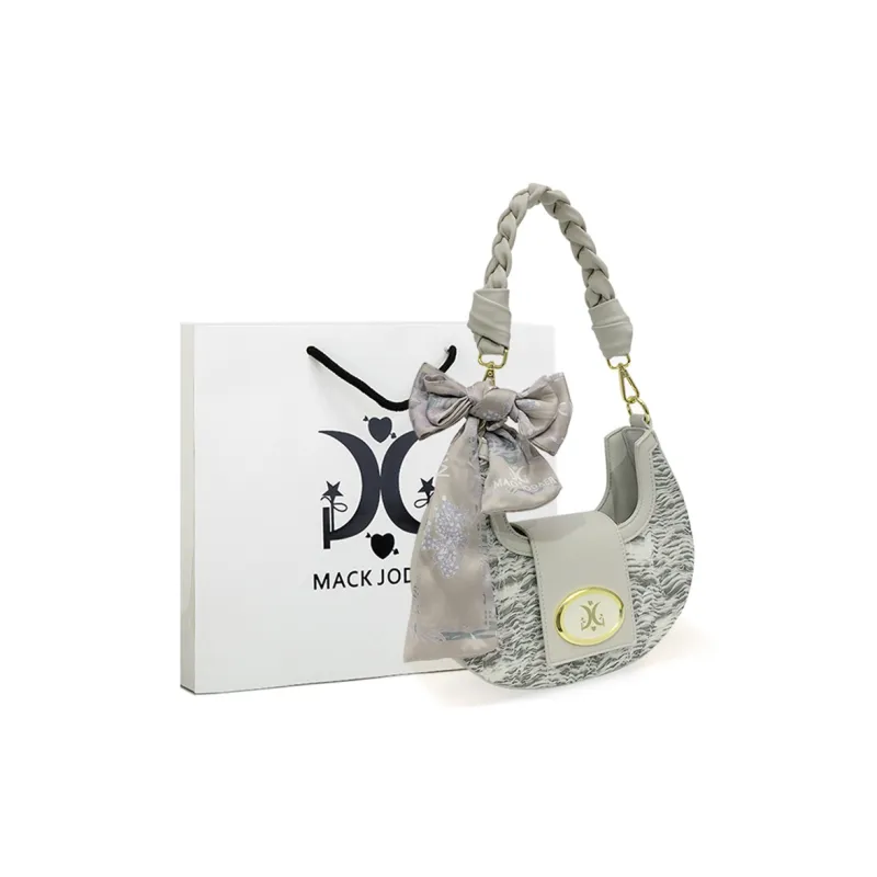 MACK JODAER Synthetic Leather Shoulder Bag Regular Women's Light Gray Yarn-0