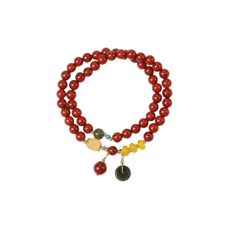 TIANTAISHAN Cinnabar Jade Bracelets Unisex-0