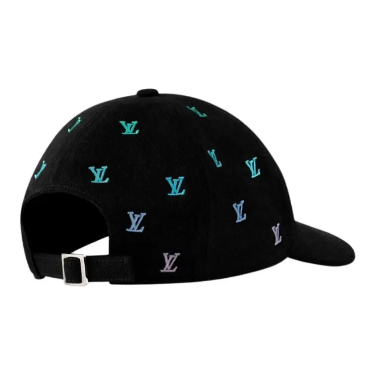 LOUIS VUITTON 100% Cotton Denim Baseball Caps Men's Black-1