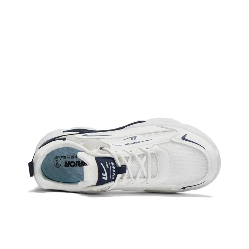 Warrior Low Top Chunky Sneakers Men's White Blue-3