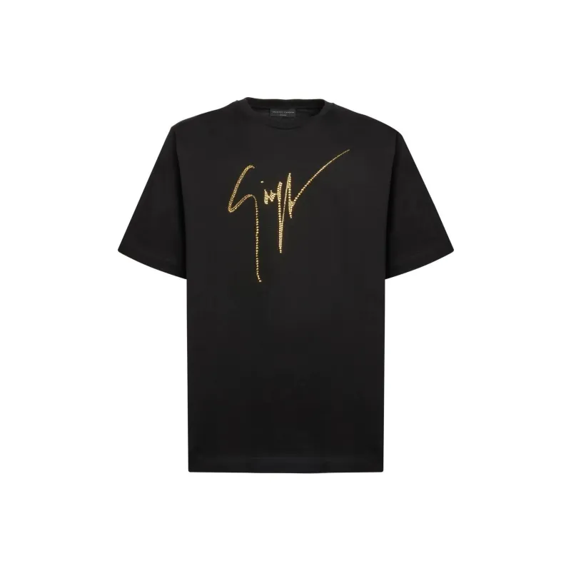 Giuseppe Zanotti Rhinestone embellished Logo T shirt-0