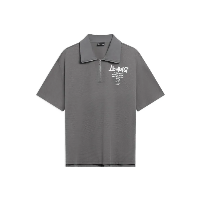 LiNing Sports Fashion Collection T Shirt Men's Lead Gray-0